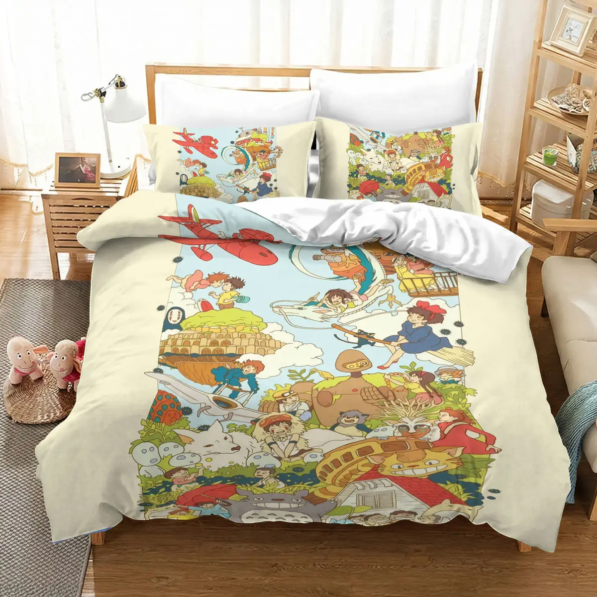 Studio Ghibli Movie Collage Vintage Anime Bedding Set