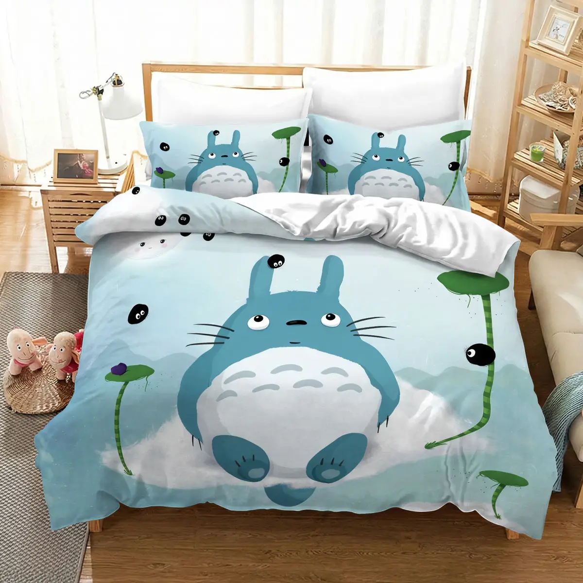 Studio Ghibli Totoro Floating Sky Bed Set with Soot Sprites