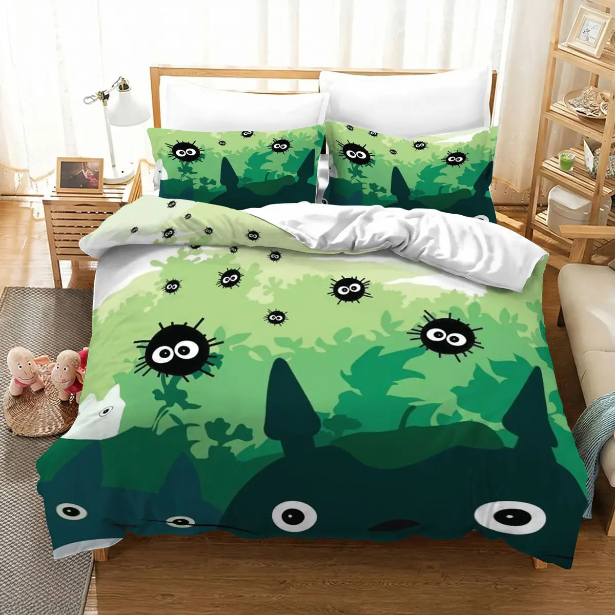 Studio Ghibli Totoro Forest Soot Sprites Cozy Bedding Set