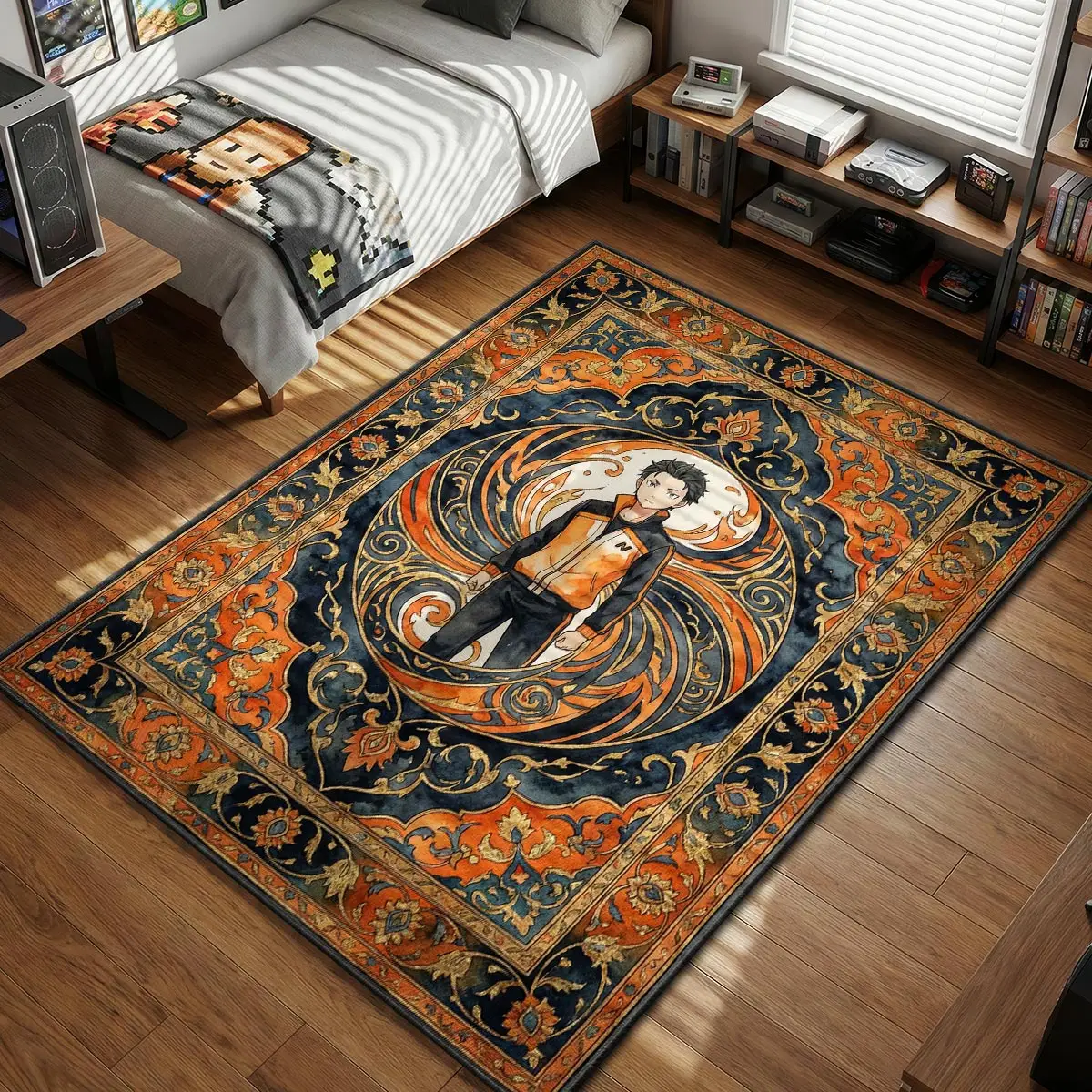 Subaru Natsuki Shadow Swirl Rug - Re:Zero Chair Mat