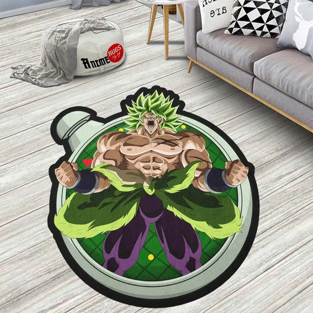 Super Broly Shaped Rug Anime Room Mat Decor
