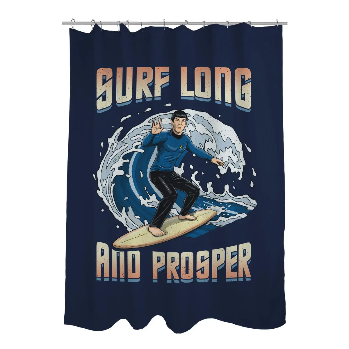 Surf Long And Prosper Shower Curtains