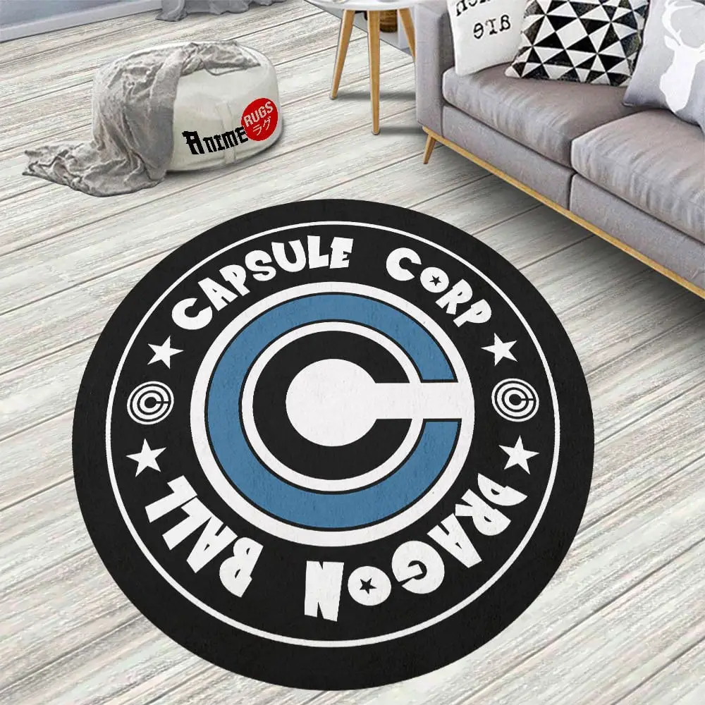 Symbols Capsule Corp logo Skid-Proof Round Rug