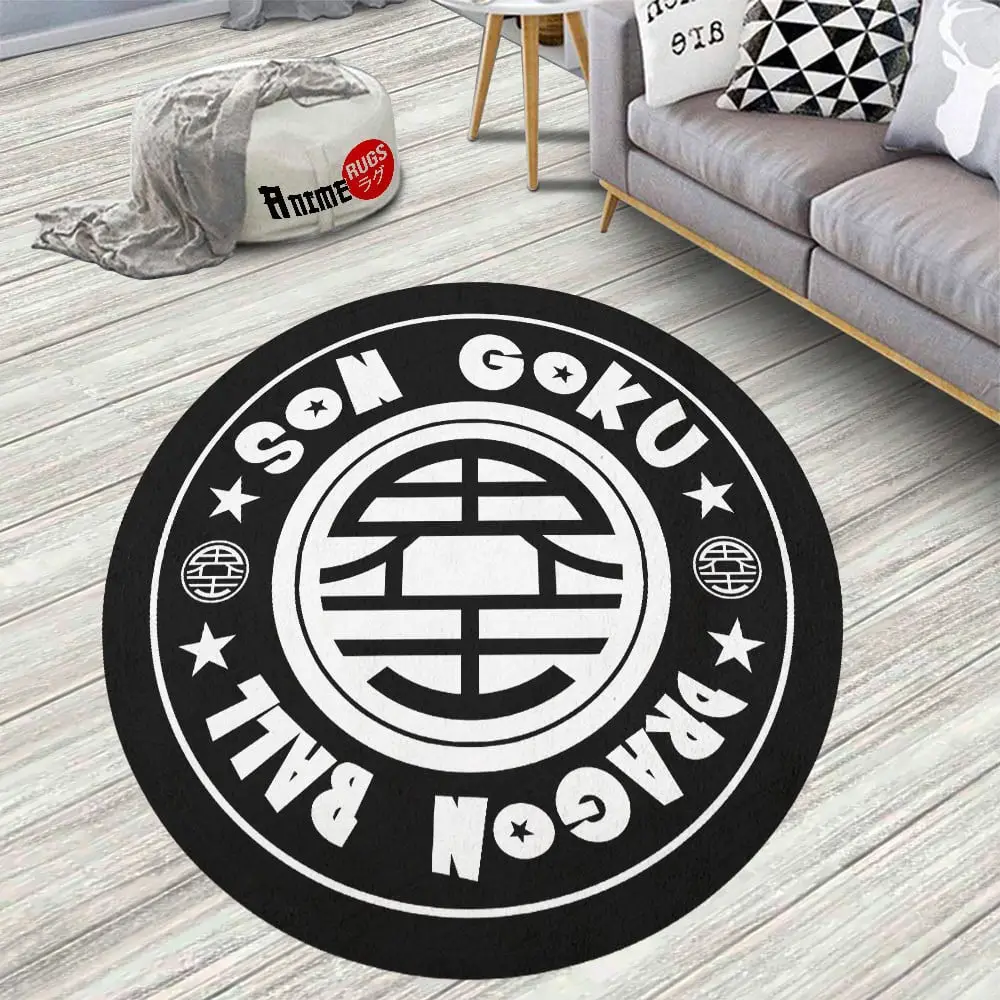 Symbols Goku King Kai Symbol Skid-Proof Round Rug