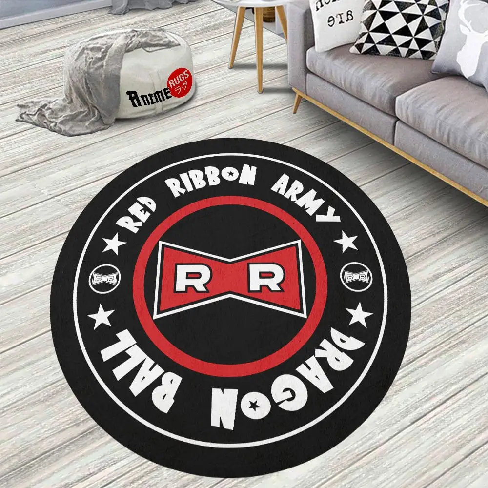 Symbols The Red Ribbon Army Symbol Skid-Proof Round Rug