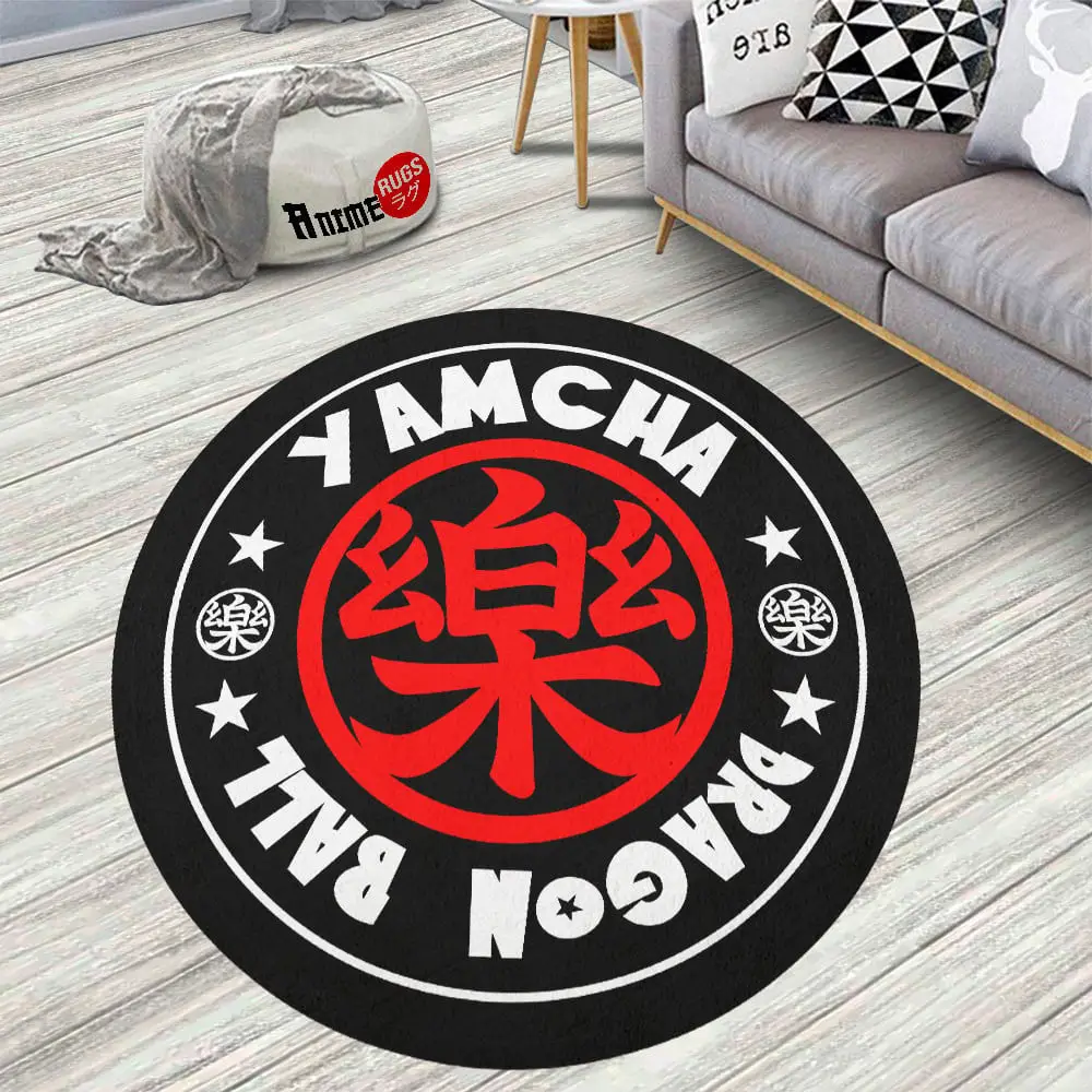 Symbols Yamcha Raku Skid-Proof Round Rug