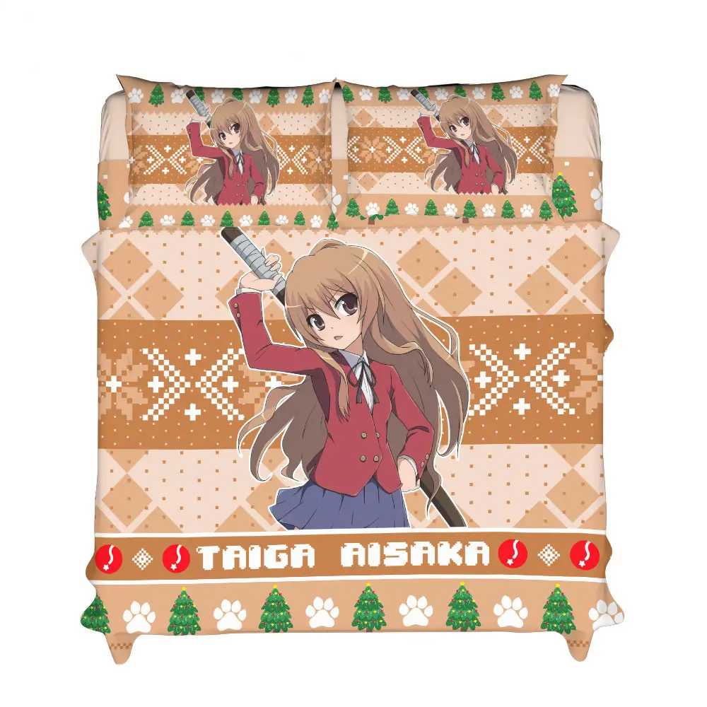 Taiga Aisaka Xmas Bedding Set Bed Room Home Decor For Anime Fans