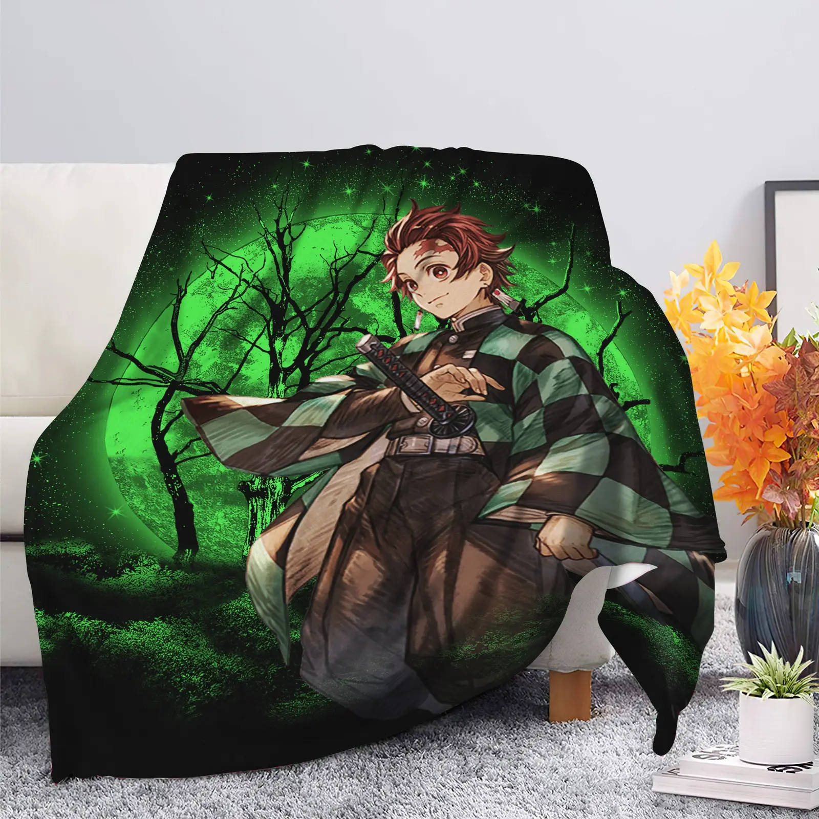 Tanjiro Demon Slayer Moonlight Blanket