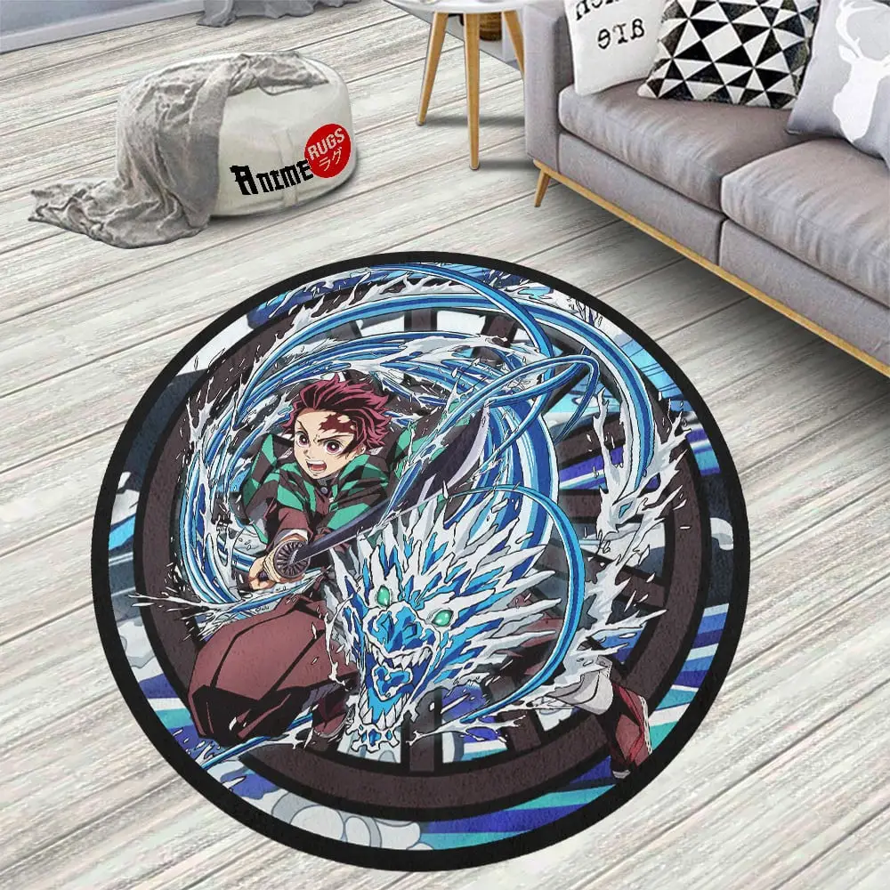 Tanjiro Kamado Water Breathing Skid-Proof Round Rug