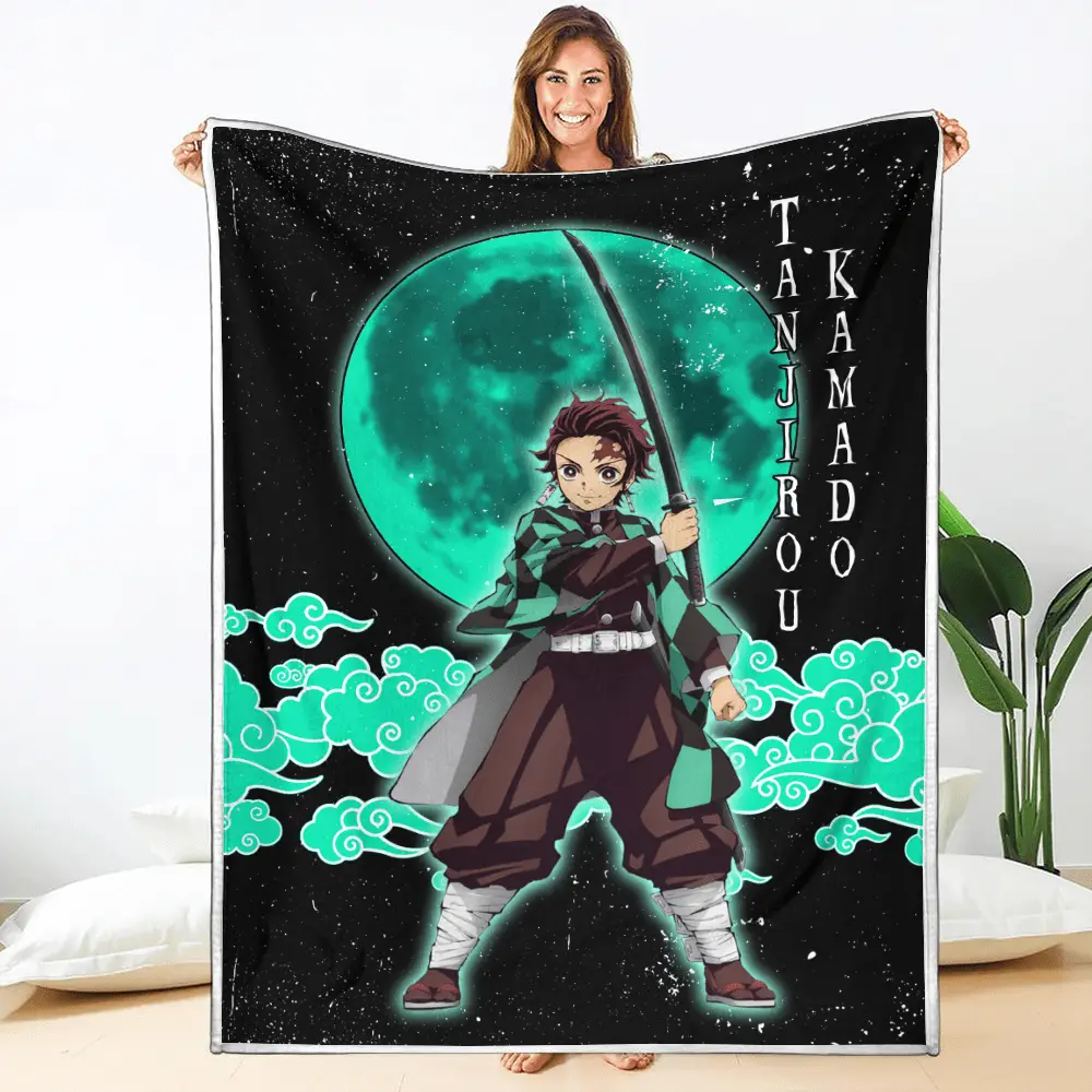 Tanjirou Kamado Blanket Custom Moon Style Anime