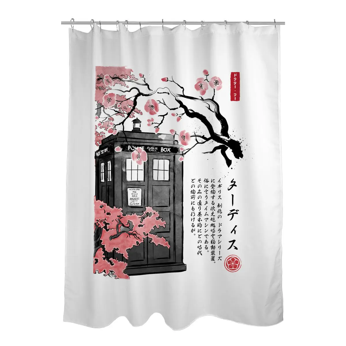 Tardis Sumi-E Shower Curtains