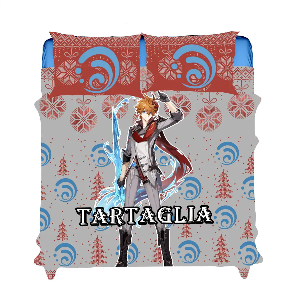 Tartaglia Xmas Bedding Set Bed Room Home Decor For Anime Fans