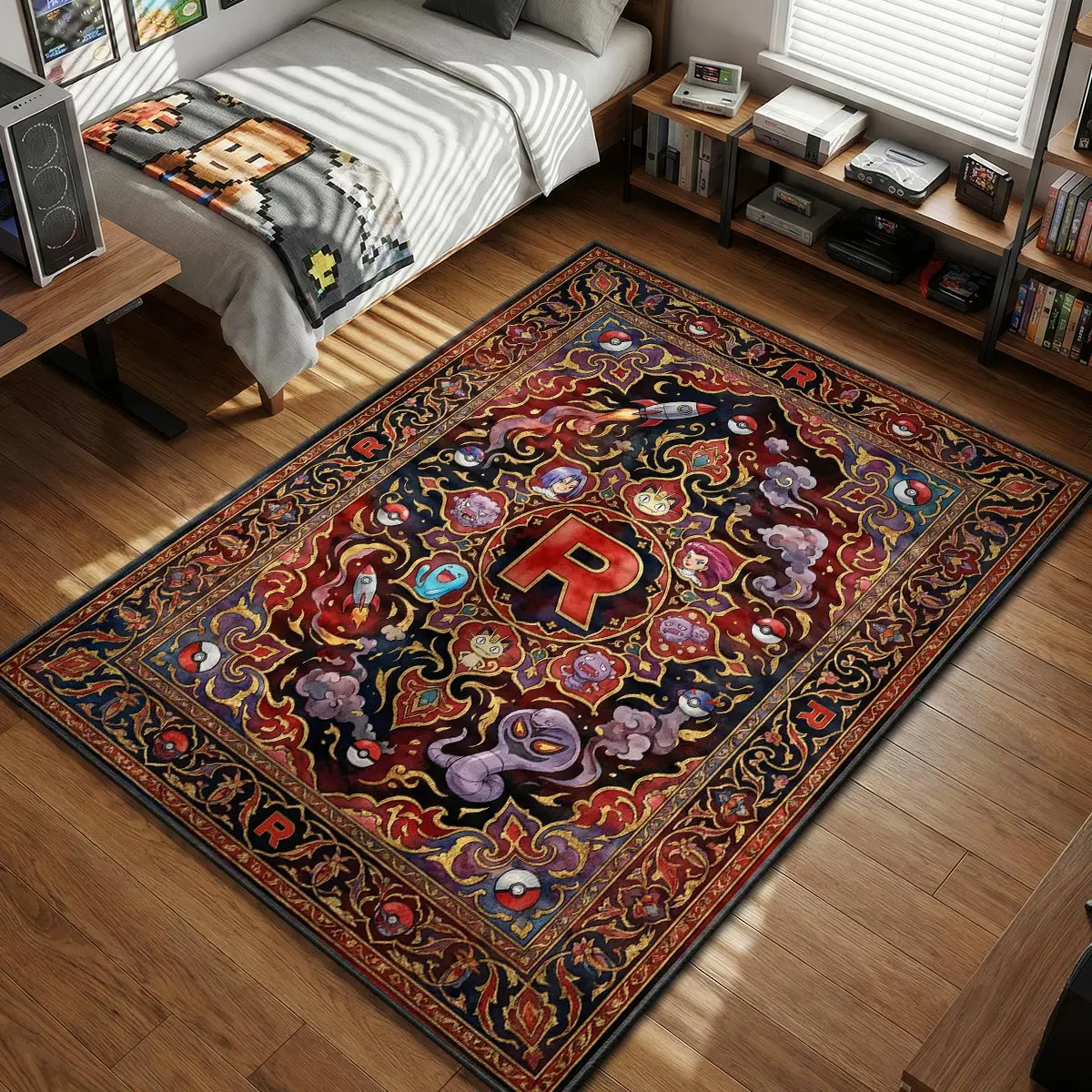Team Rocket Prepare For Trouble Rug - Pokemon Chair Mat