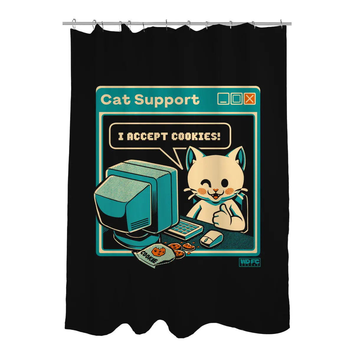 Tech Support I Accept Cookies Cat Shower Curtains