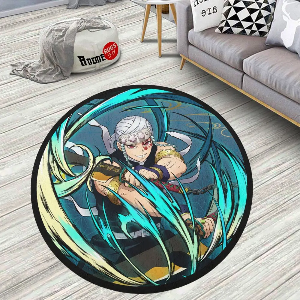 Tengen Uzui Skid-Proof Round Rug