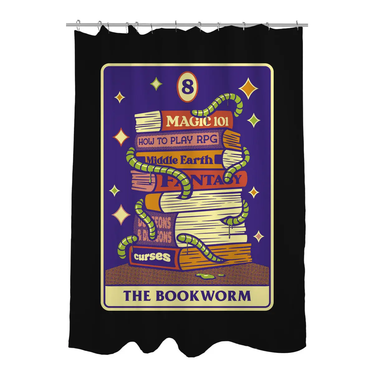 The Bookworm RPG Shower Curtains