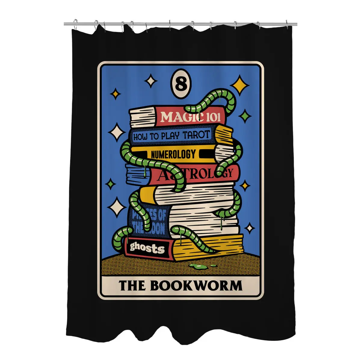 The Bookworm Tarot Shower Curtains