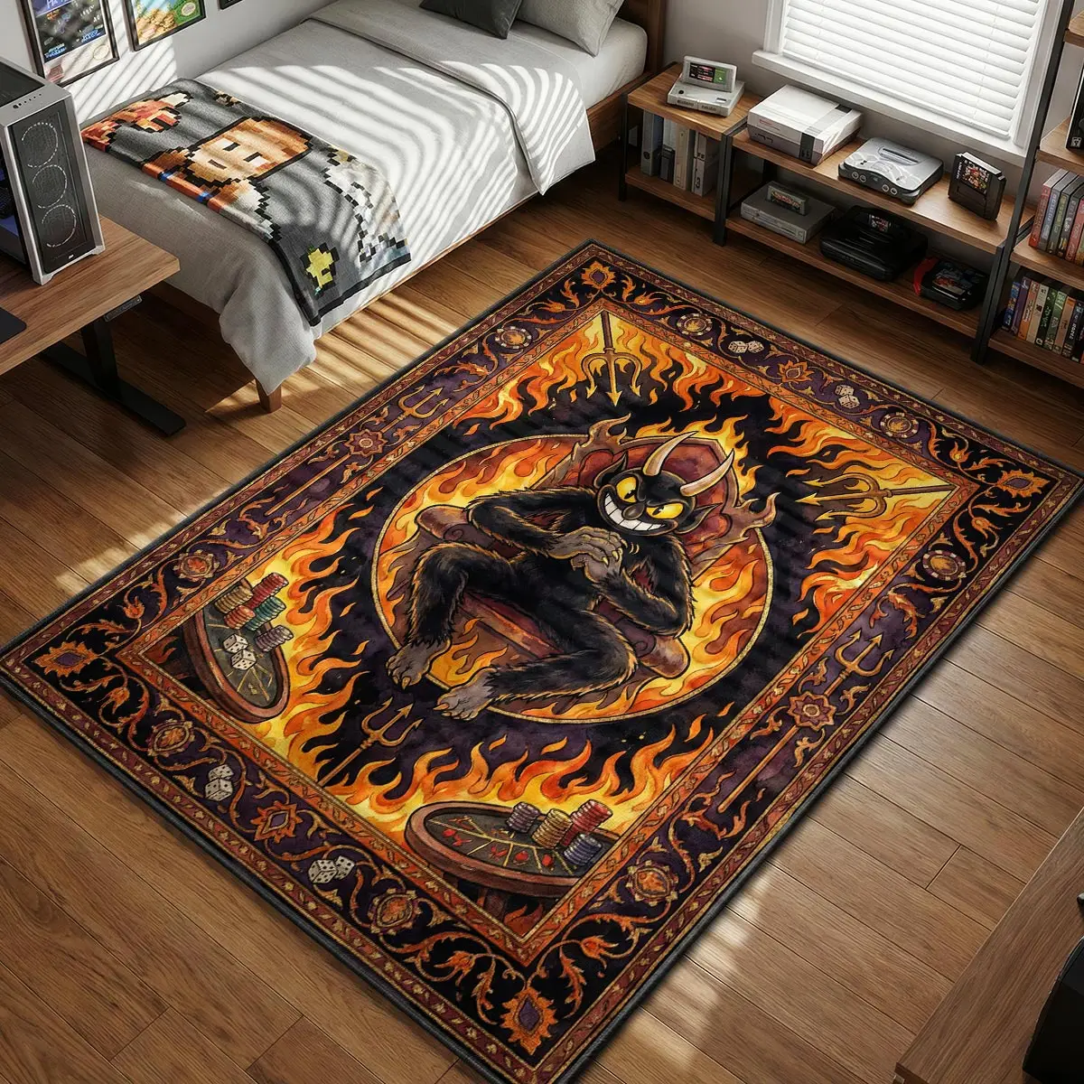 The Devil Inferno Throne Rug - Cuphead Chair Mat