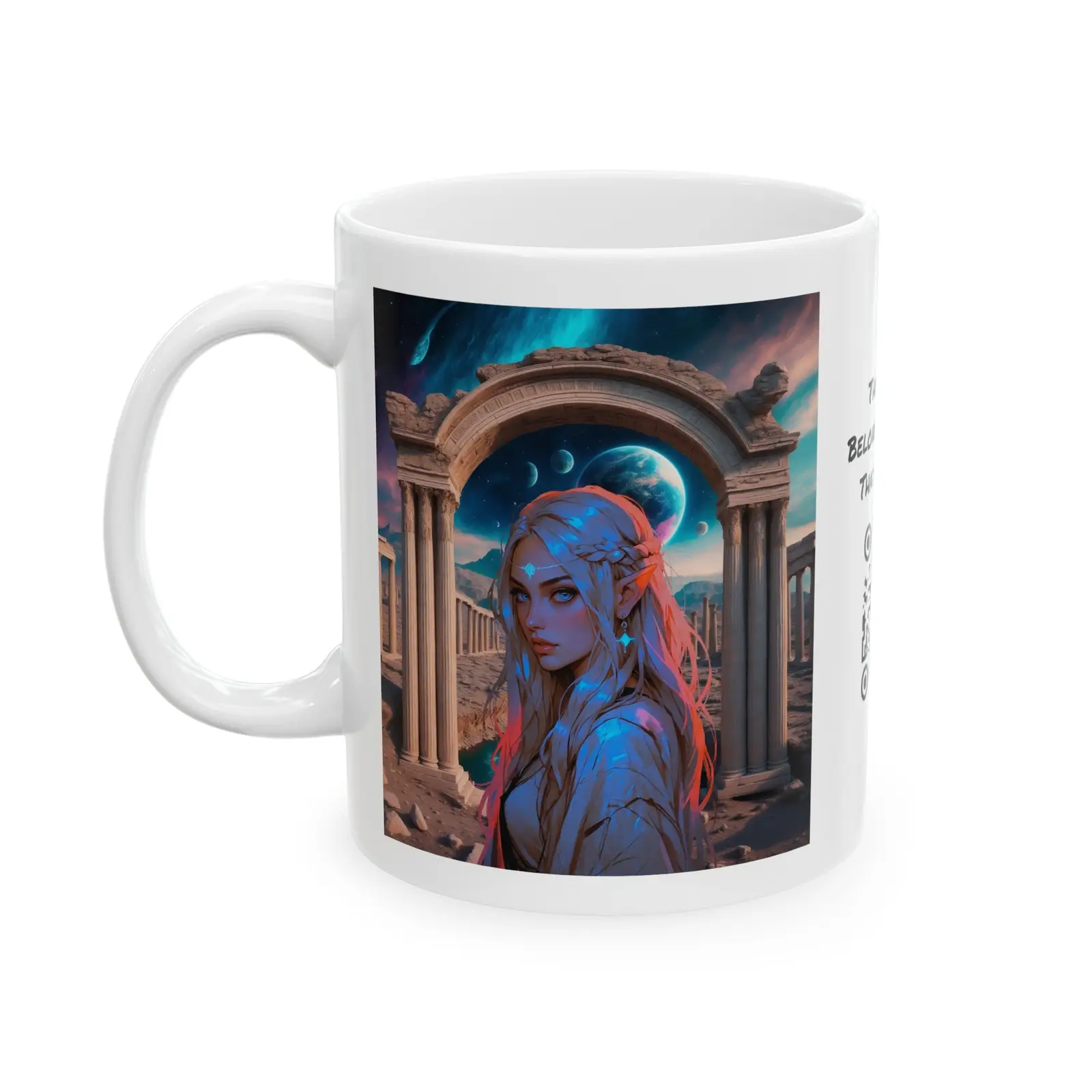 The Guardian of Likir Tor | HD Graphic | Fantasy | Elf | Coffee | Tea | Hot Chocolate | 11oz | White Mug