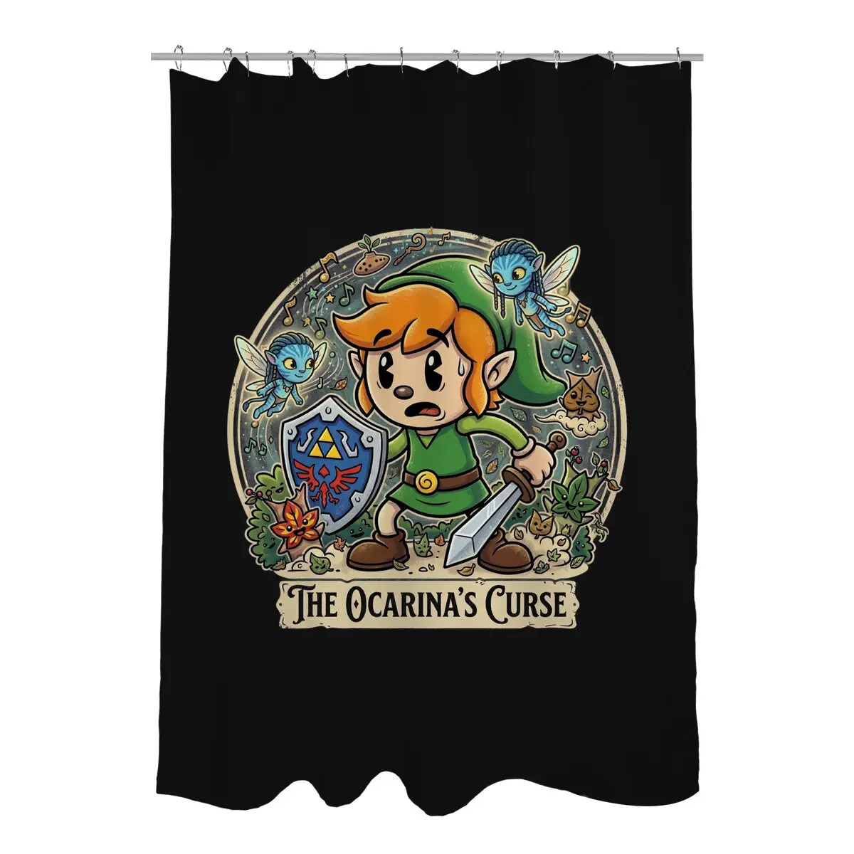 The Ocarinas Curse Shower Curtains