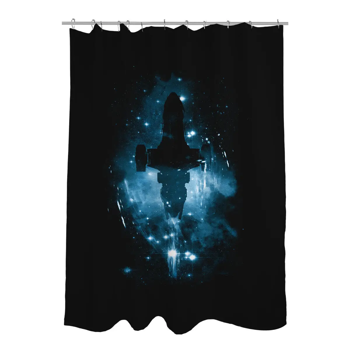 The Shiniest Space Ship Shower Curtains