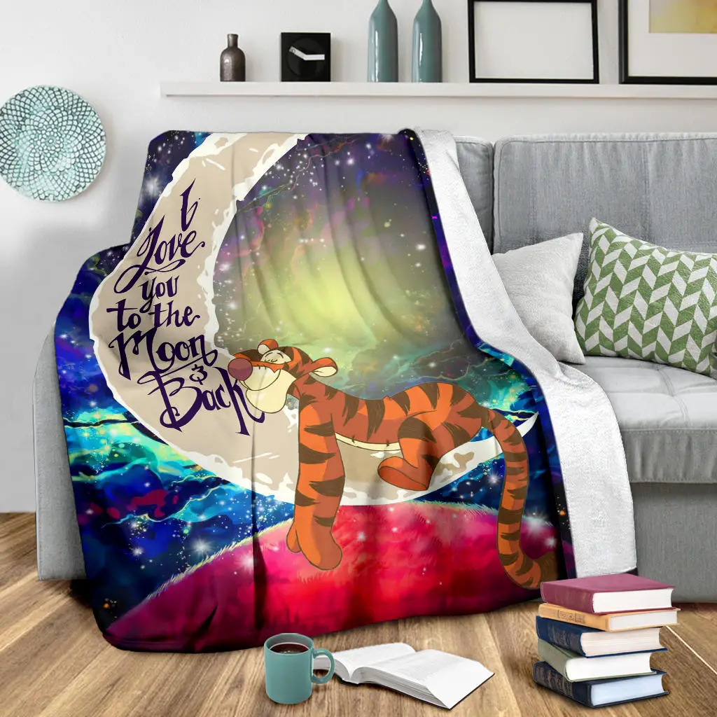 Tiger Winnie The Pooh Love You To The Moon Galaxy Blanket
