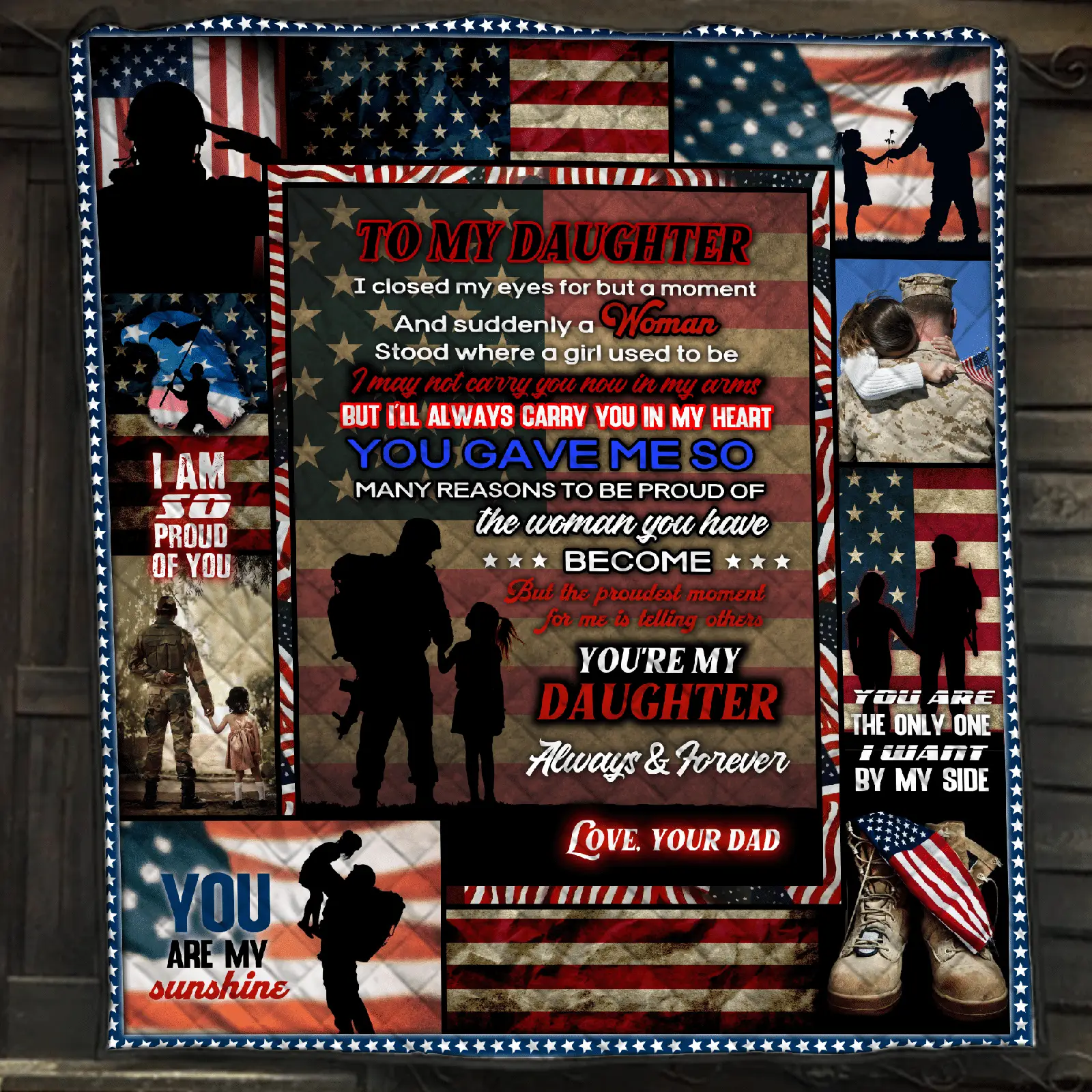To my daughter Veteran's Daughter 3D Quilt Bed Set