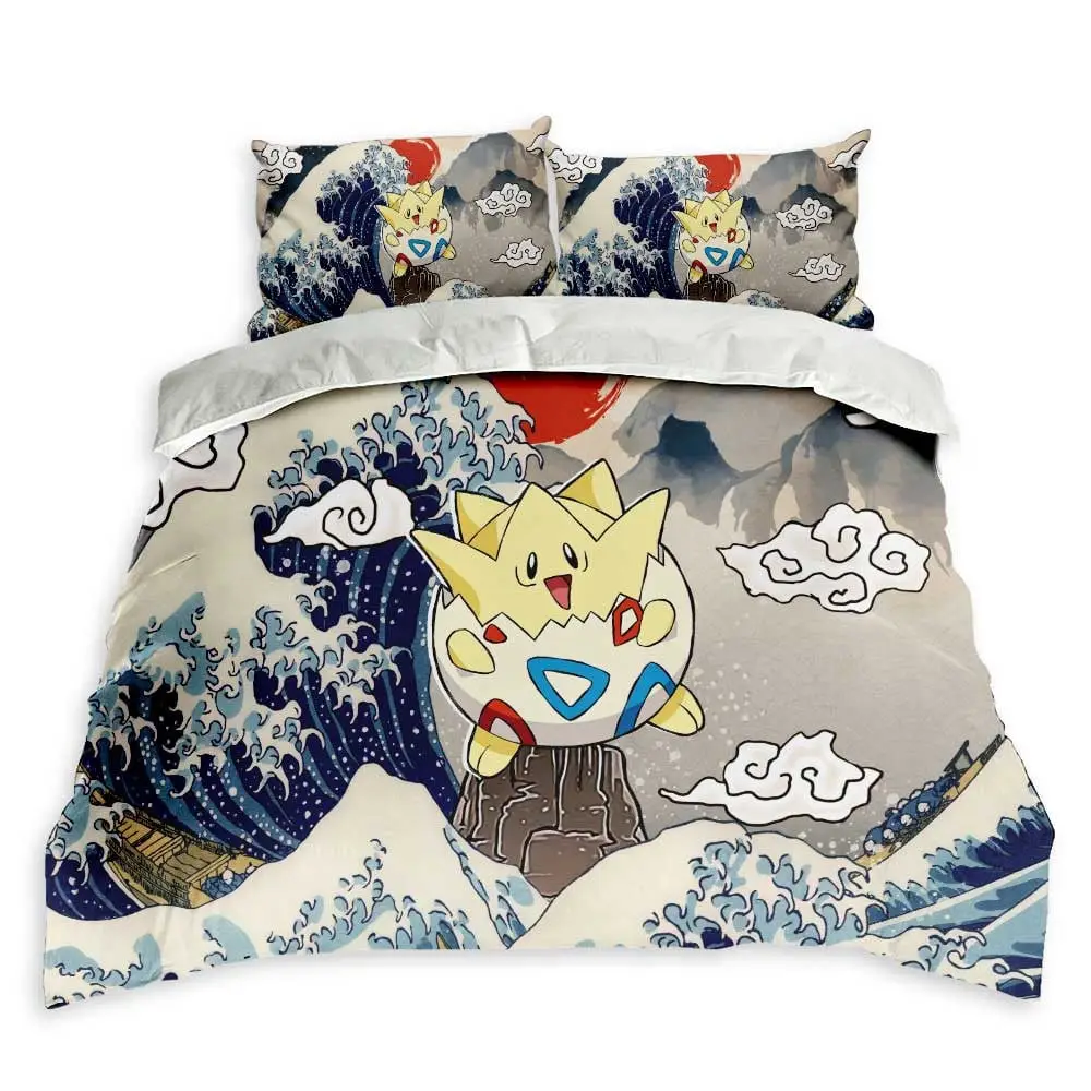 Togepi Bedding Set Kanagawa Great Wave Custom