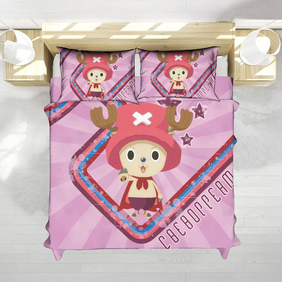 Tony Tony Chopper Pink Hero Bed Set – Cute One Piece Anime Bedding - One Piece Verse Official One Piece Merchandise and Clothing