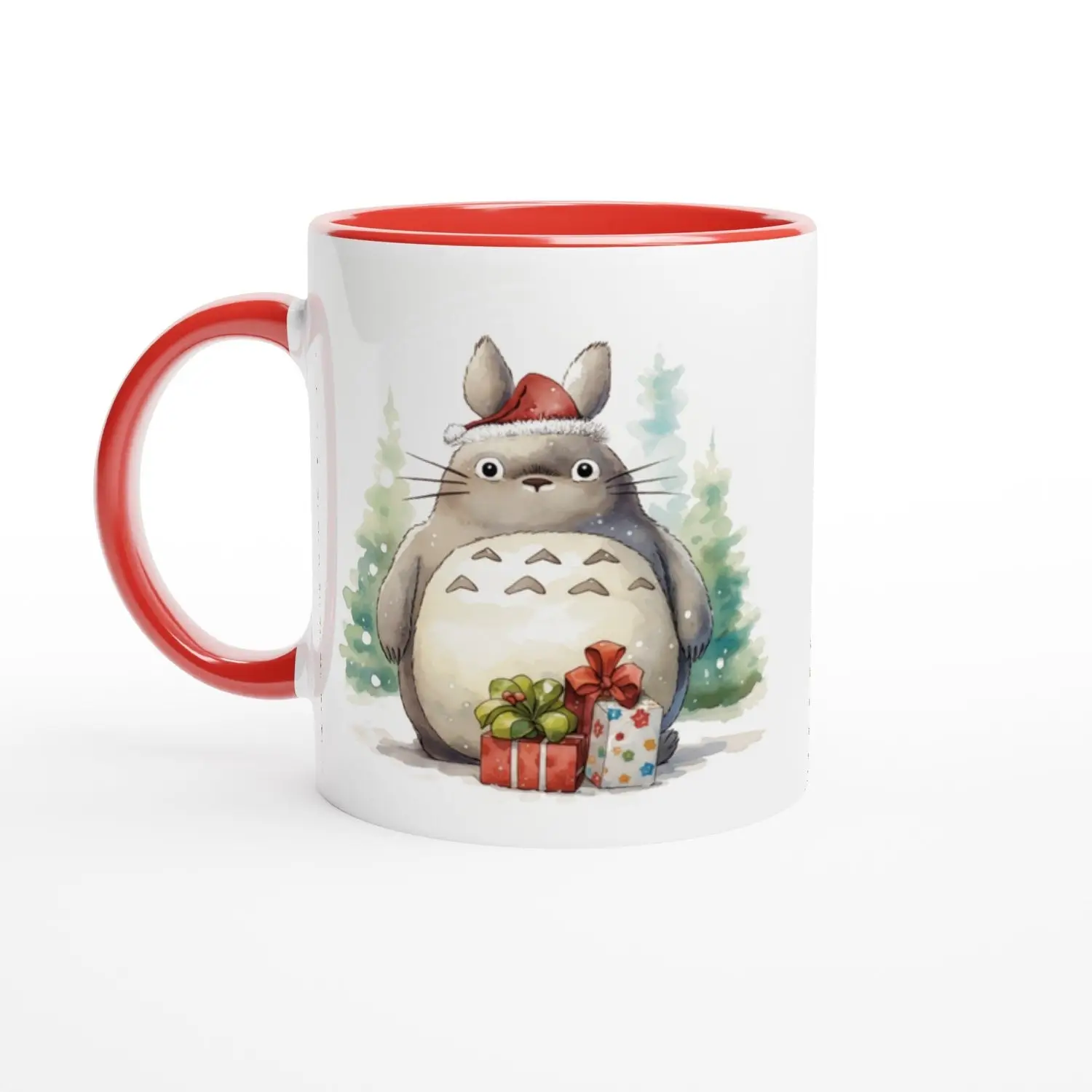 Totoro Christmas Watercolour Mug - Studio Ghibli Inspired Gift