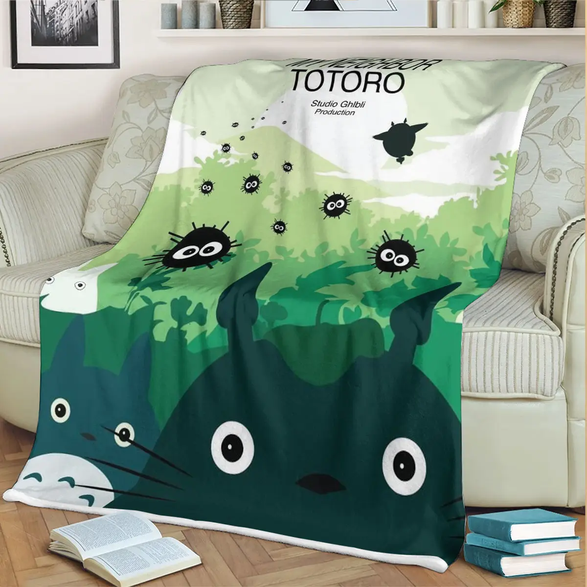 Totoro Forest Soot Sprite Anime Quilt Blanket - Anime Comforts – Cozy Anime Bedding, Blankets & Home Essentials