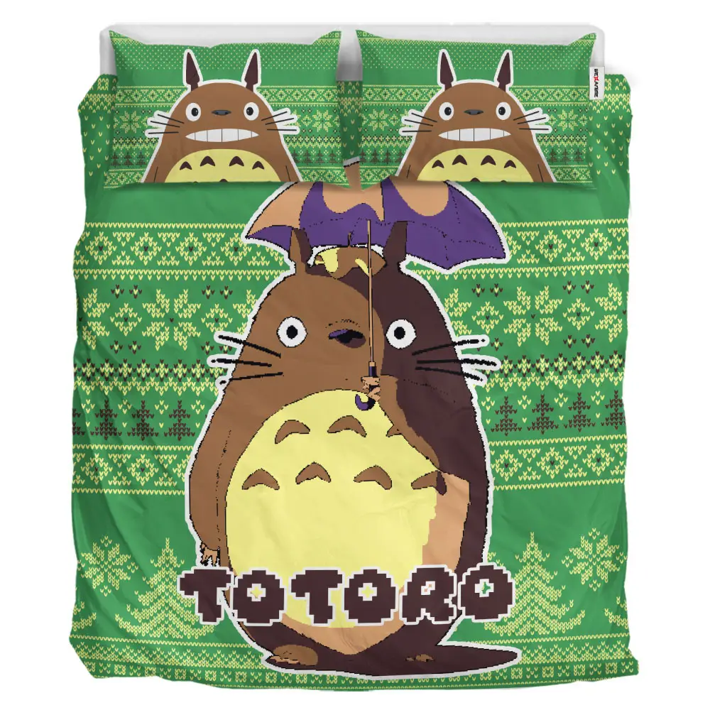 Totoro Xmas Personalized Polyester Duvet Cover Set