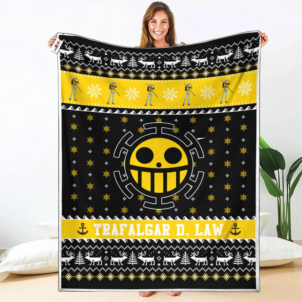 Trafalgar D. Law Blanket Ugly Christmas Symbol Anime
