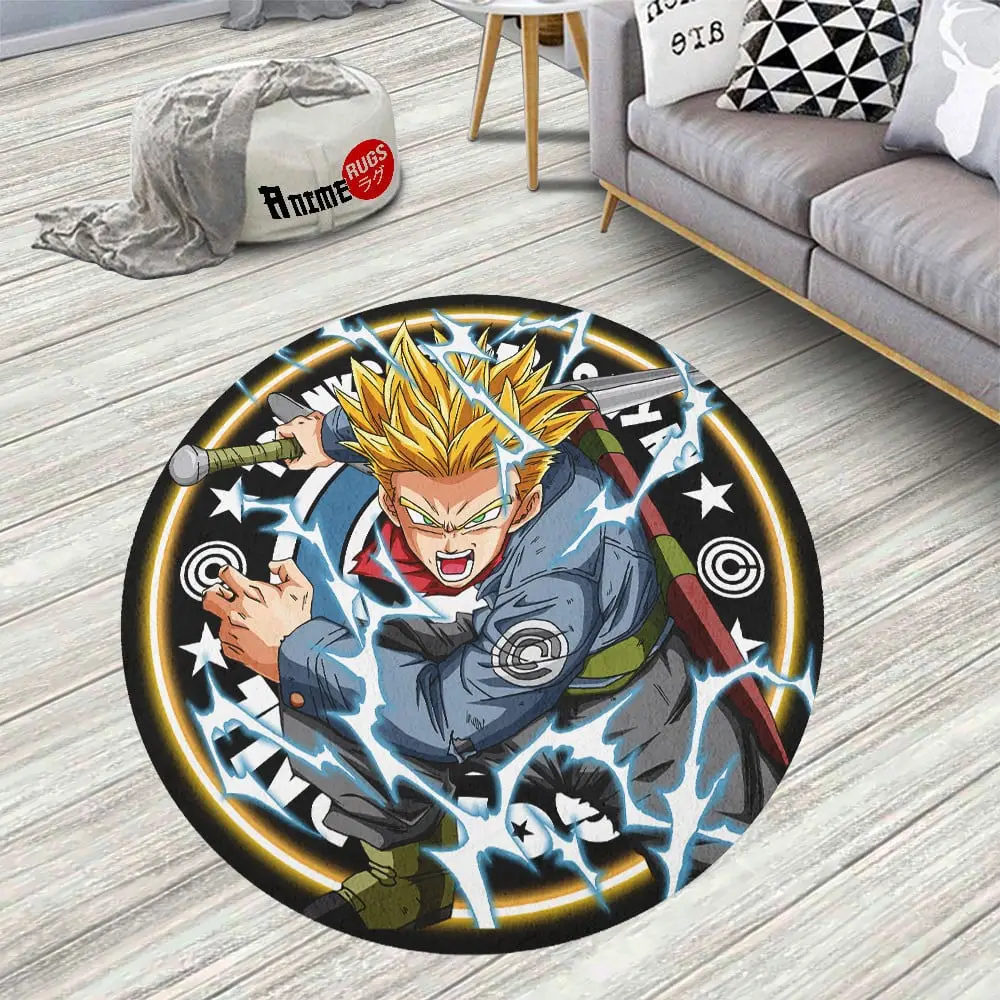 Trunks Super Saiyan Round Rug Custom Circle Carpet