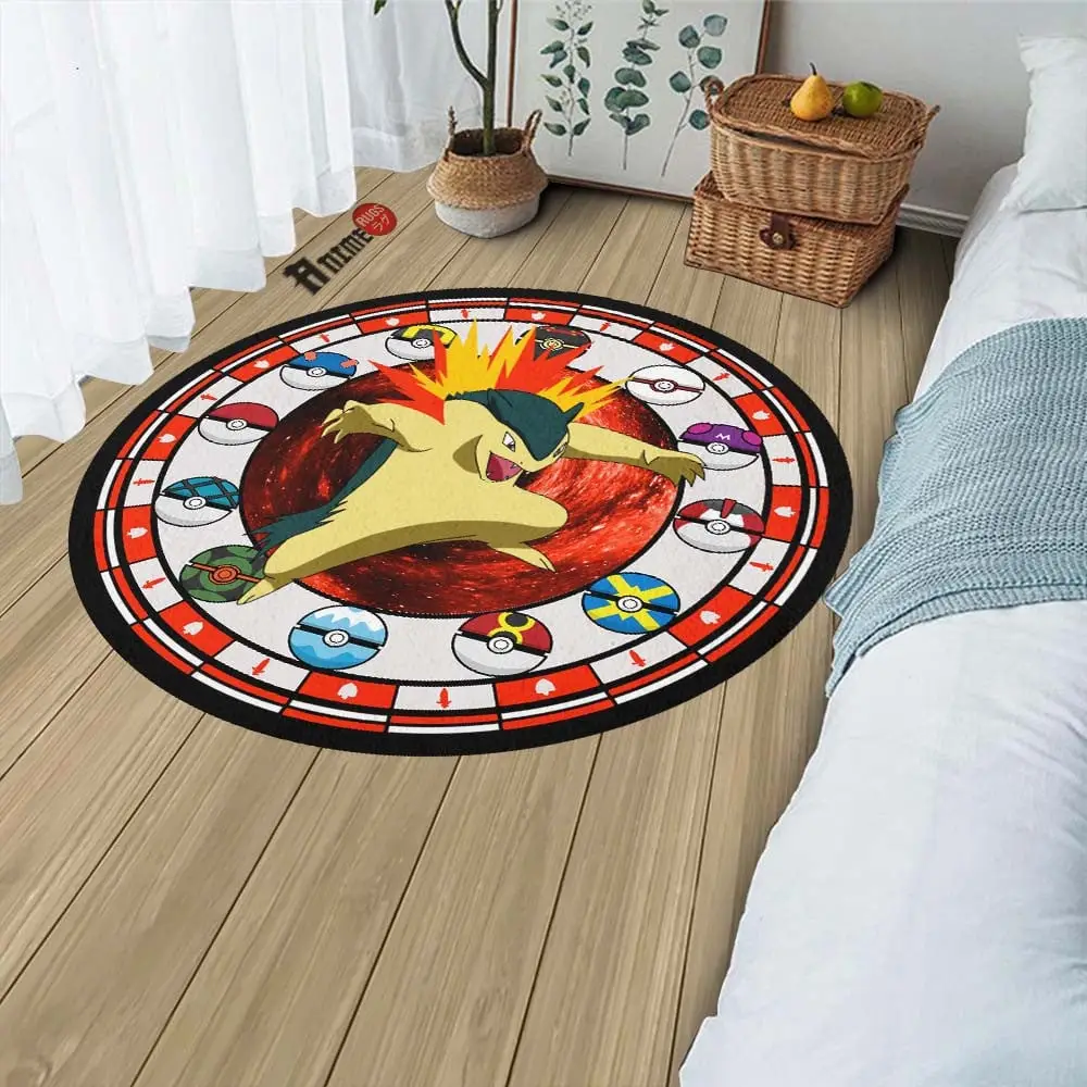 Typhlosion Round Rug Custom Anime Room Mats