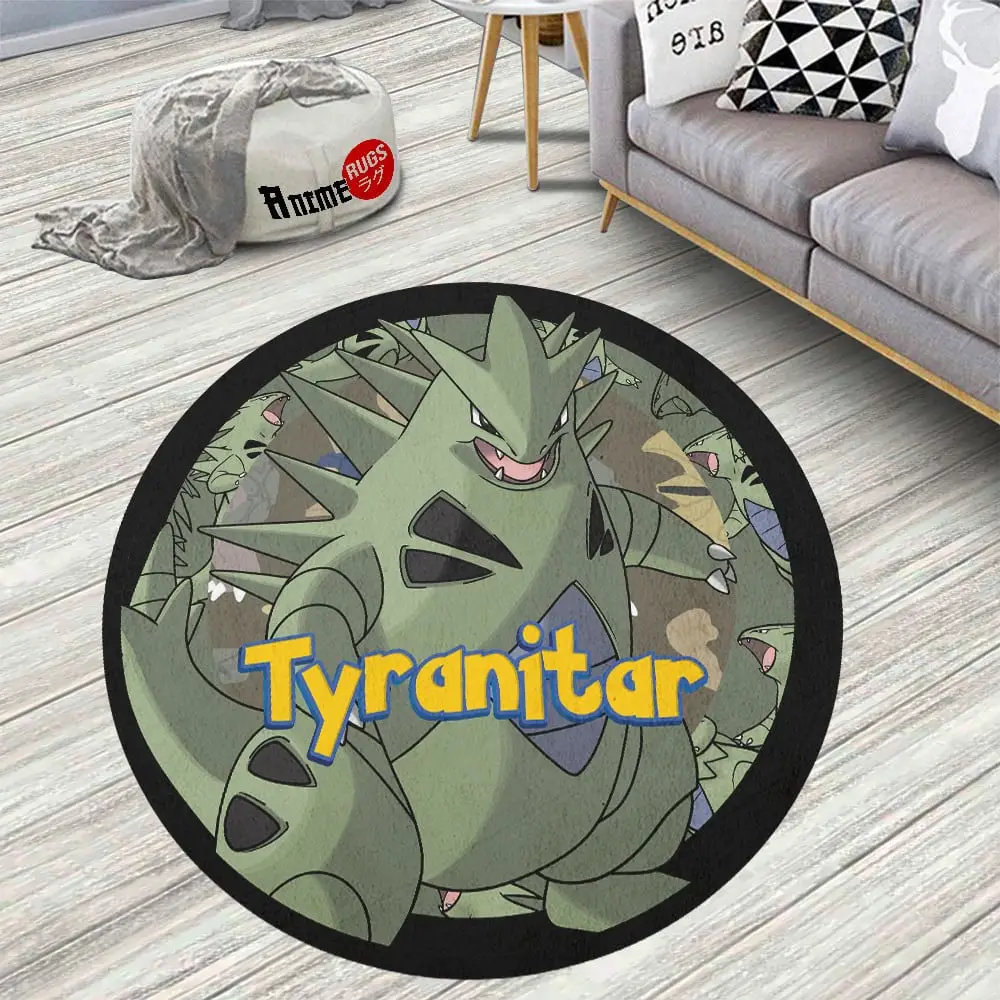 Tyranitar Skid-Proof Round Rug