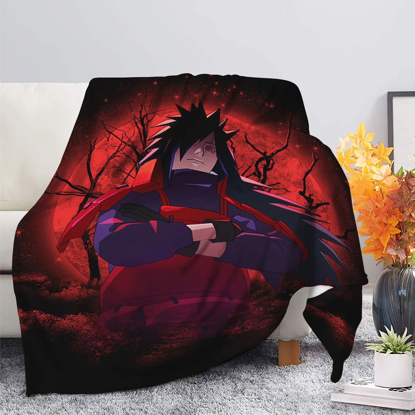 Uchiha Madara Naruto Moonlight Blanket