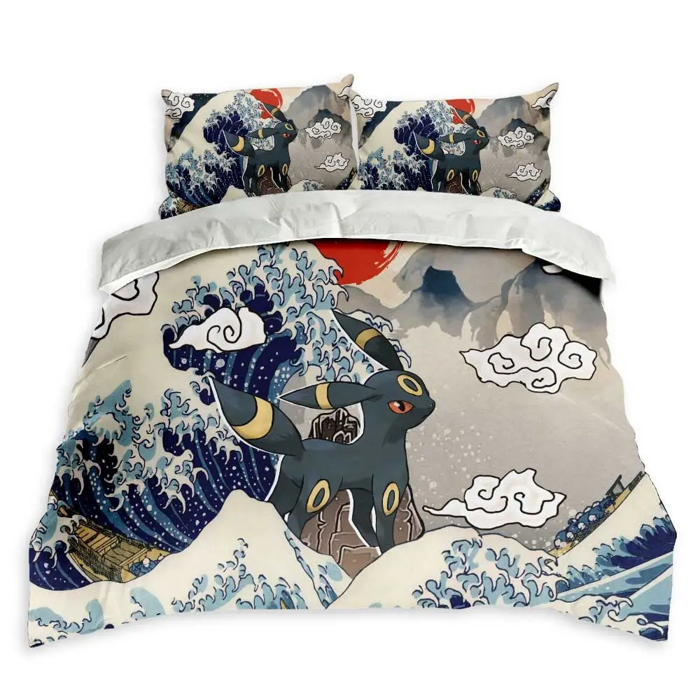Umbreon Bedding Set Kanagawa Great Wave Custom