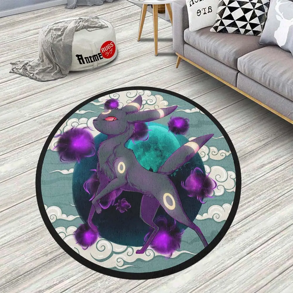 Umbreon Round Rug Custom Cloudy Sky Anime Room Mats