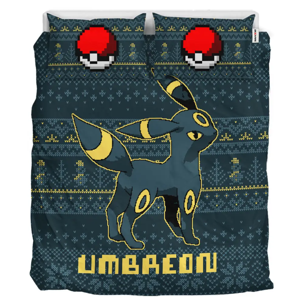 Umbreon Xmas Polyester Duvet Cover Set