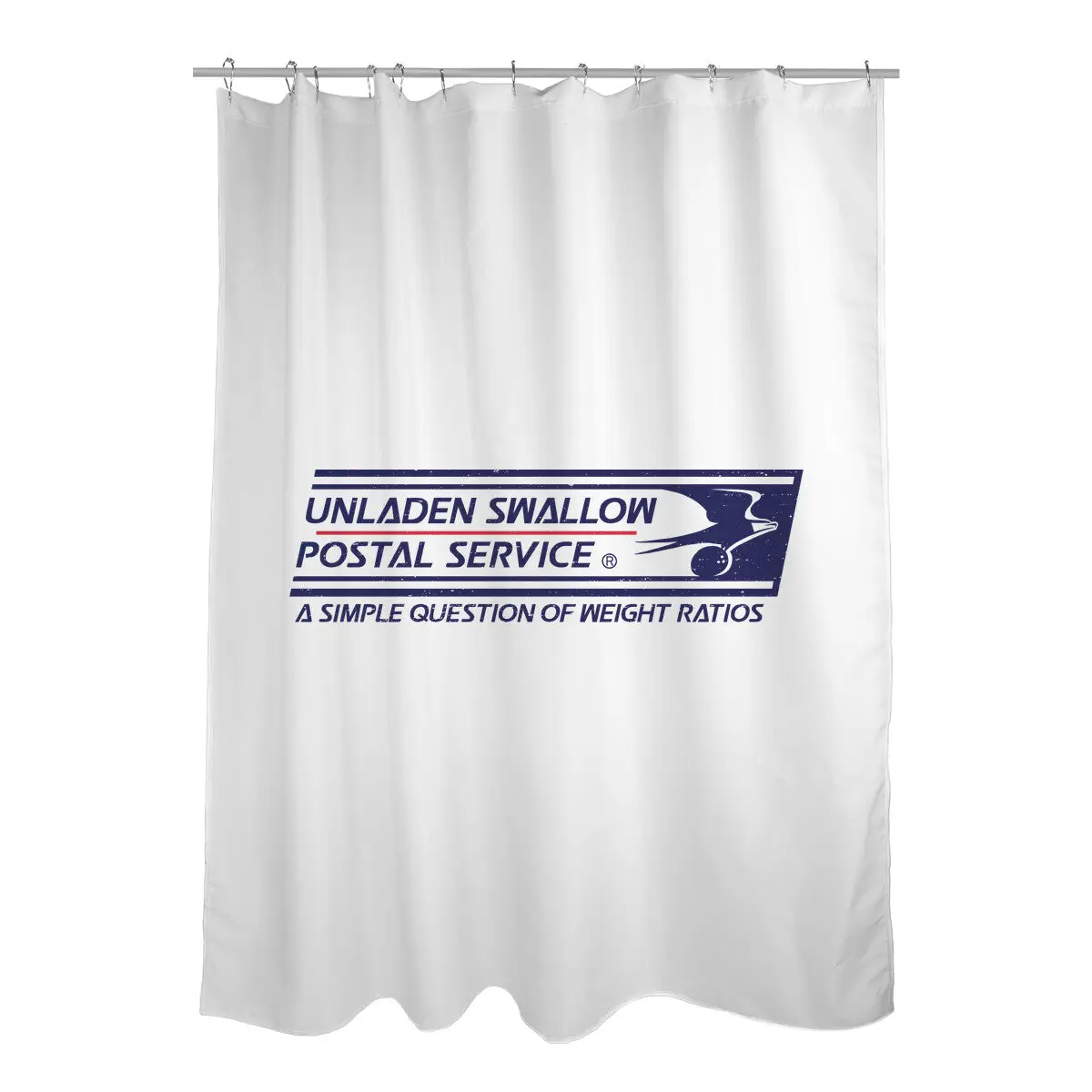 Unladen Swallow Postal Service Shower Curtains