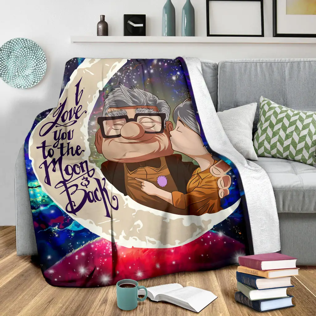 Up Couple Love You To The Moon Galaxy Blanket
