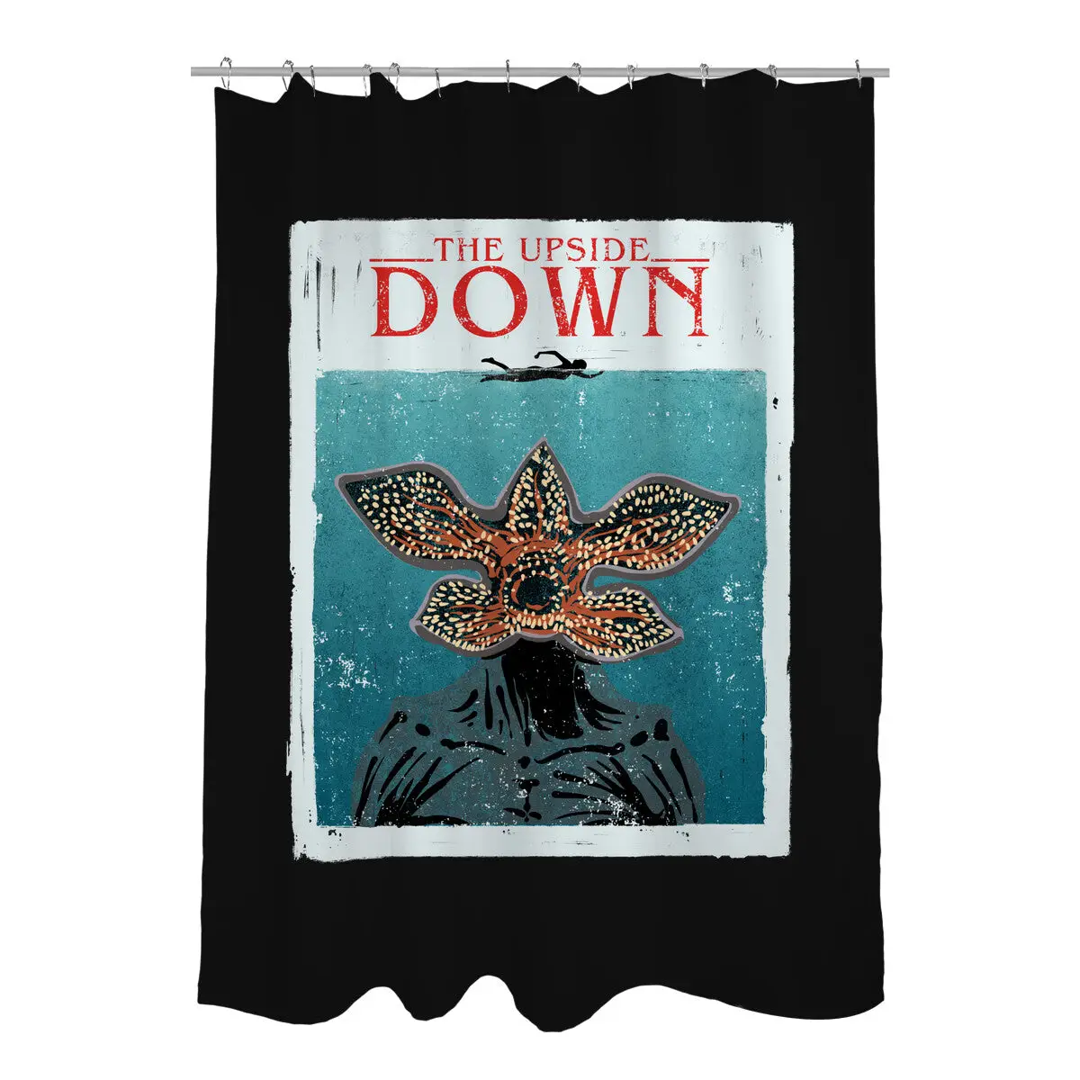 Up Side Jaws Shower Curtains