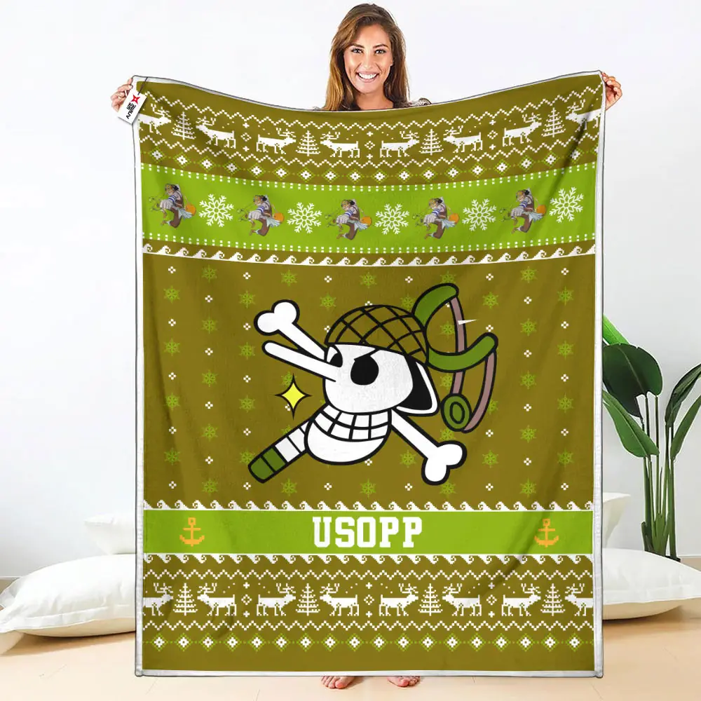 Usopp Blanket Ugly Christmas Symbol Anime