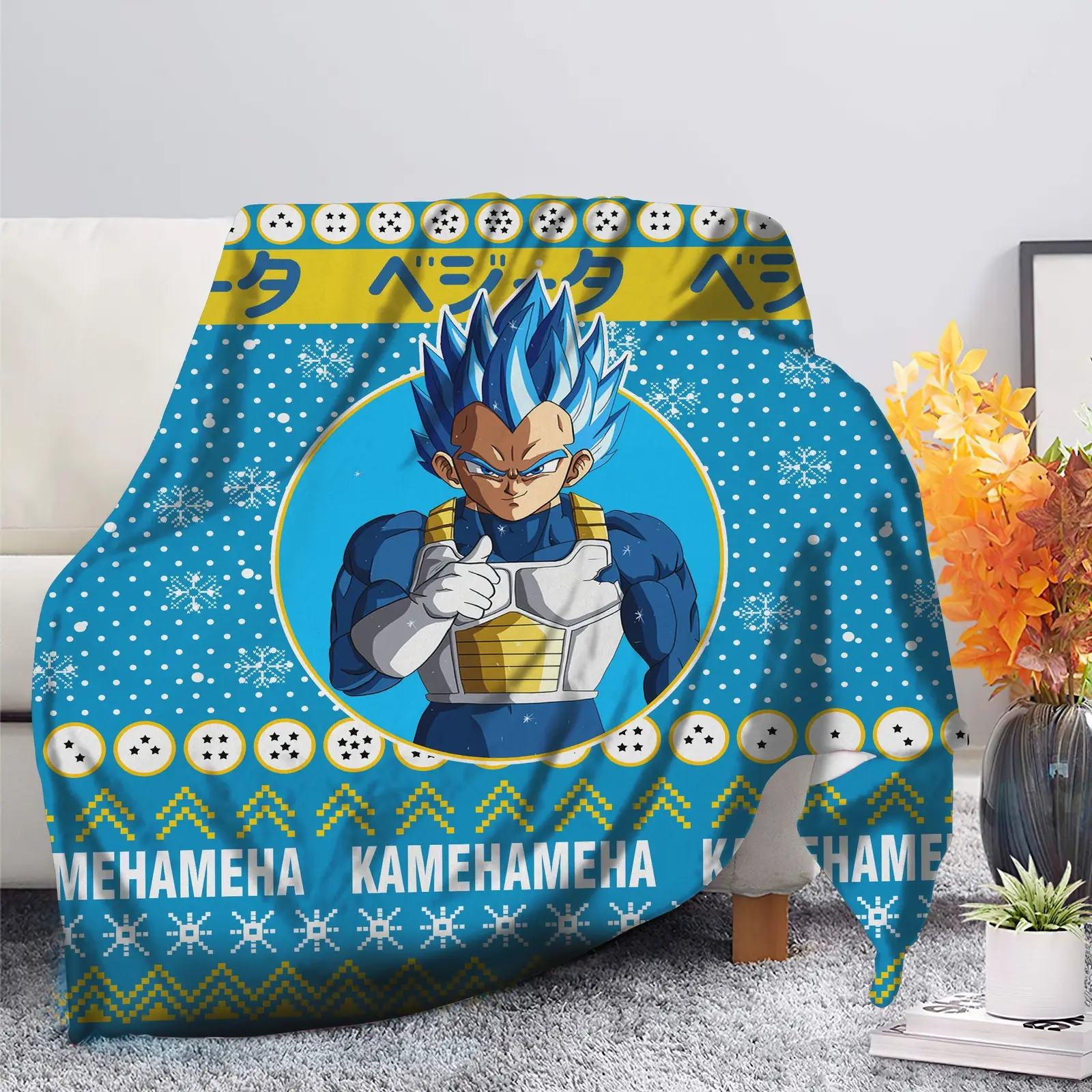 Vegeta Anime Christmas Blanket