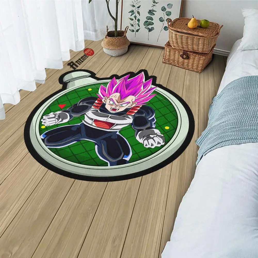 Vegeta Black Rose Shaped Rug Custom Anime Room Decor