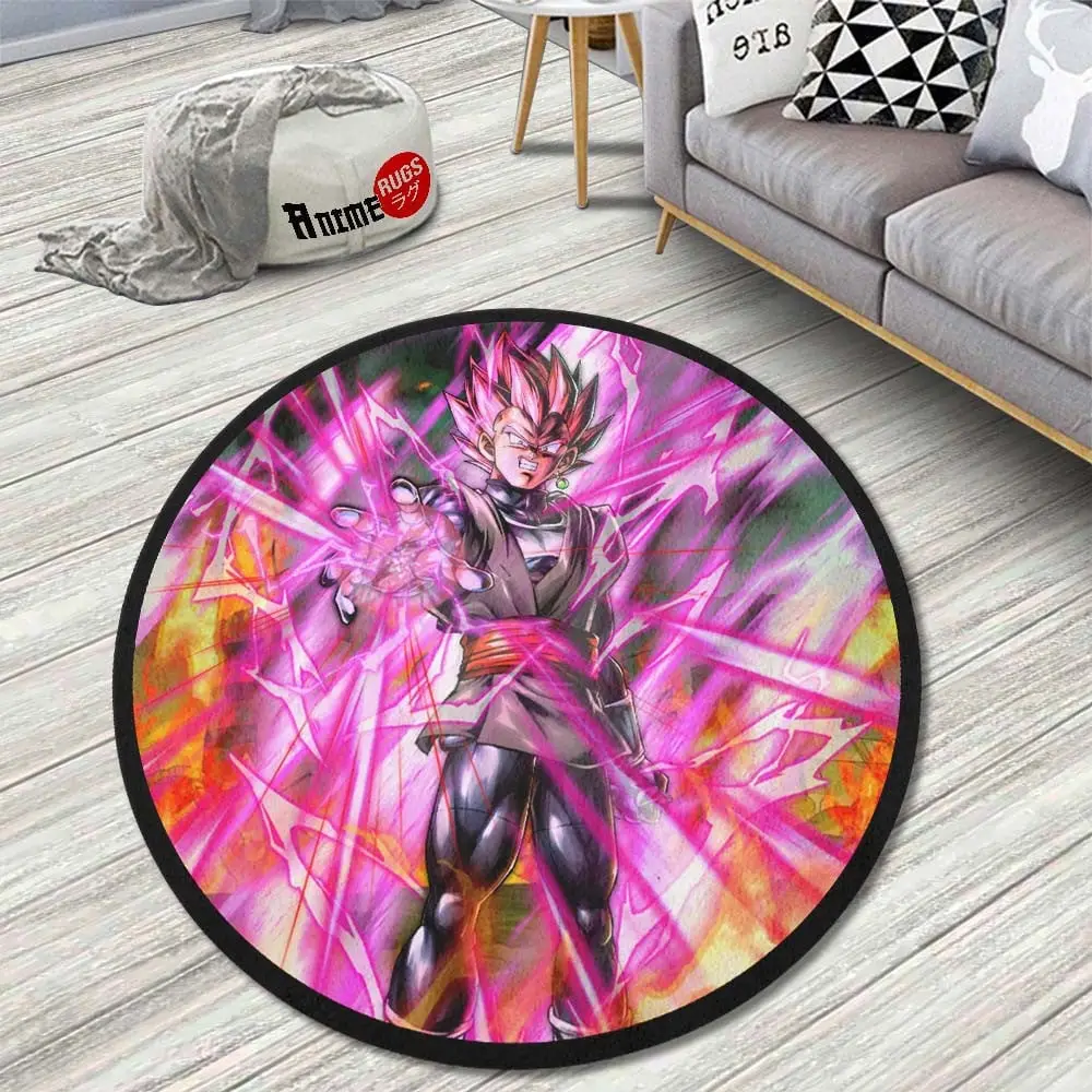 Vegeta Black Rose Skill Round Rug Custom Anime Room Mats
