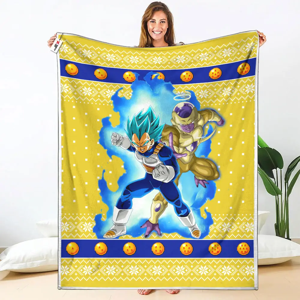 Vegeta Blue Golden Frieza Blanket Ugly Christmas Anime