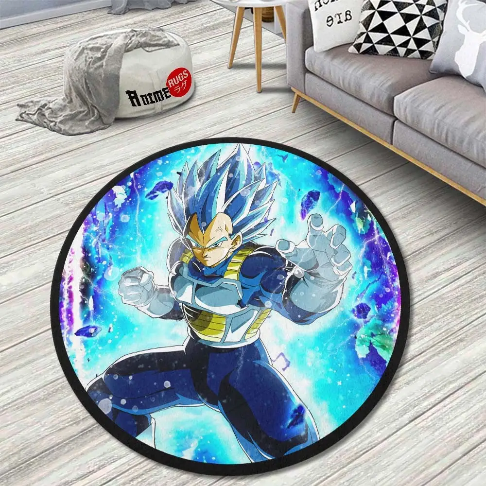 Vegeta Blue Skill Round Rug Custom Anime Room Mats