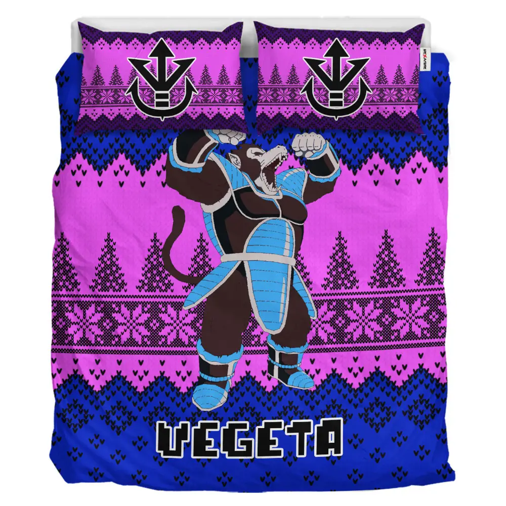 Vegeta Great Ape Xmas Polyester Duvet Cover Set